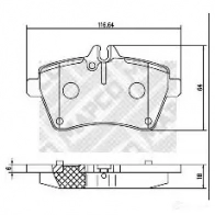 Тормозные колодки дисковые, комплект MAPCO 4043605751256 6839 NB 79H 1314216