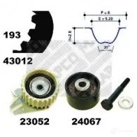 Комплект ремня ГРМ MAPCO 9 VUMH8 23012 Fiat Palio (178) 1 Хэтчбек 1.9 D 63 л.с. 2000 – 2024 4043605669384