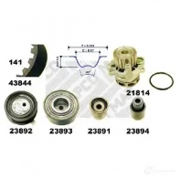 Комплект ремня ГРМ с помпой MAPCO Audi A3 (8L1) 1 Хэтчбек 1.9 Tdi 110 л.с. 1997 – 2001 U 7VBCE0 41844 4043605418357
