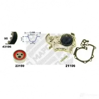 Комплект ремня ГРМ с помпой MAPCO 41106 4043605418302 Renault Megane (EA) 1 Кабриолет 1.6 e (EA0F) 90 л.с. 1996 – 1999 17D1F DS