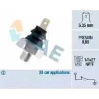 Датчик давления масла FAE 11290 8435050600214 1988707 MYK2 1G