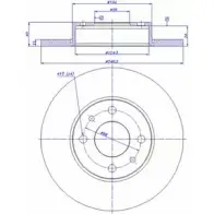 Тормозной диск CAR ref. RD: 335 ref. IB: AR 22 1P Fiat Panda 142.008