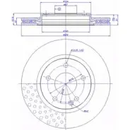 Тормозной диск CAR ref. IB: MD 12 1V 1993185 142.1121 ref. RD: 1068