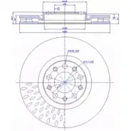 Тормозной диск CAR 1993284 ref. IB: AR 34 3V 142.1225 ref. RD: 1128