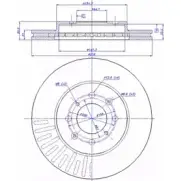 Тормозной диск CAR 142.1422 1993480 ref. IB: HO 74 1V ref. RD: 587