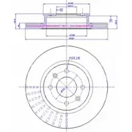 Тормозной диск CAR 142.1628 ref. RD: 1296 Hyundai i20 ref. IB: HY 43 1V