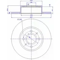 Тормозной диск CAR ref. IB: AR 16 1P Fiat Linea 142.415 ref. RD: 204