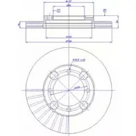 Тормозной диск CAR ref. RD: 3451 Mitsubishi Lancer 6 (C6, C7) Седан 1.5 88 л.с. 1990 – 1992 ref. IB: MB 41 1V 142.841