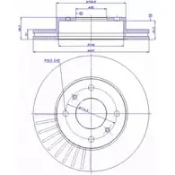 Тормозной диск CAR ref. IB: NS 64 1V ref. RD: 268 142.895 Nissan Primera (P10) 1 1990 – 1996