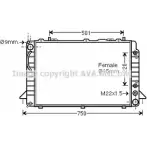 Радиатор охлаждения двигателя AVA QUALITY COOLING O5T G6Z6 4045385002276 AI2088 Audi 80 (B4, 8G7) 4 Кабриолет 2.8 174 л.с. 1992 – 2000
