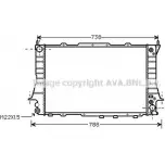 Радиатор охлаждения двигателя AVA QUALITY COOLING XS JPUNN AI2101 V0CCJ Audi 100 (C4) 4 Универсал 4.2 S4 V8 Quattro 280 л.с. 1992 – 1994