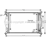 Радиатор охлаждения двигателя AVA QUALITY COOLING 4045385065219 U HHUYI Audi A4 (B6) 2 2000 – 2004 AI2229