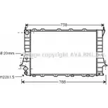 Радиатор охлаждения двигателя AVA QUALITY COOLING K DFEU AIA2077 2017985 4045385094882