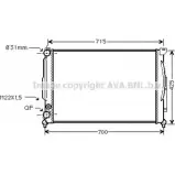 Радиатор охлаждения двигателя AVA QUALITY COOLING RWWSA Audi A4 (B5) 1 Седан 1.9 Tdi 90 л.с. 1995 – 2000 RFBX H9 AIA2105