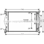 Радиатор охлаждения двигателя AVA QUALITY COOLING AIA2241 KFM 17PV 4045385216765 2018007