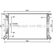 Радиатор охлаждения двигателя AVA QUALITY COOLING Audi A4 (B8) 4 Универсал 4.2 Rs4 Quattro 450 л.с. 2012 – 2015 4045385203390 WZ E27U6 AIA2332