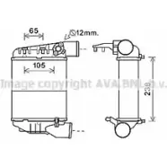 Интеркулер AVA QUALITY COOLING P 7DA6P AIA4369 Audi A4 (B6) 2 Седан 1.8 T 150 л.с. 2000 – 2002 4045385196937