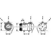 Компрессор кондиционера AVA QUALITY COOLING AIK009 VM 5X79 Audi 80 (B4, 8C5) 4 Универсал 2.3 E Quattro 133 л.с. 1991 – 1994 7171DR