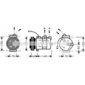 Компрессор кондиционера AVA QUALITY COOLING AIK150 Audi A6 (C5) 2 Универсал 4.2 Quattro 299 л.с. 1998 – 2005 RHOKU D 4045385033584