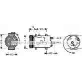 Компрессор кондиционера AVA QUALITY COOLING AIK178 Y6AT 0BW Audi A4 (B5) 1 Седан 1.8 Quattro 125 л.с. 1995 – 2000 OC1DG5J