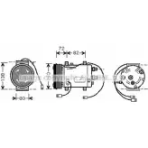 Компрессор кондиционера AVA QUALITY COOLING AIK179 U4V2 2Q JVNQPBJ Audi A6 (C4) 1 Седан 2.4 150 л.с. 1995 – 1996