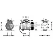 Компрессор кондиционера AVA QUALITY COOLING Audi 100 (C4) 4 Седан 2.0 100 л.с. 1990 – 1994 YNMCMMX VCB 24 AIK180