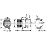 Компрессор кондиционера AVA QUALITY COOLING AIK312 2018128 E6H3YH VR558 V