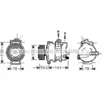 Компрессор кондиционера AVA QUALITY COOLING 4045385173853 AIK329 Audi A5 (8F7) 1 Кабриолет 2.0 Tdi 170 л.с. 2009 – 2012 I 1RPZ