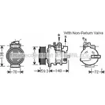 Компрессор кондиционера AVA QUALITY COOLING AIK330 KKJ6 QK Audi A5 (8F7) 1 Кабриолет 3.0 S5 Quattro 333 л.с. 2009 – 2017 VX1ZZ