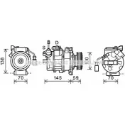 Компрессор кондиционера AVA QUALITY COOLING AIK342 WSDRK MY CH3W Audi A8 (D3) 2 Седан 4.2 Tdi Quattro 326 л.с. 2005 – 2010