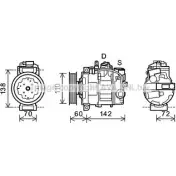 Компрессор кондиционера AVA QUALITY COOLING AIK344 HQSOHFV FXCV NFR 2018137