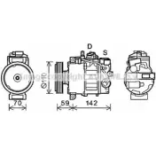 Компрессор кондиционера AVA QUALITY COOLING 0C3 R6 4045385197897 Audi A5 (8F7) 1 Кабриолет 2.0 Tdi 170 л.с. 2009 – 2012 AIK380