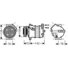Компрессор кондиционера AVA QUALITY COOLING ALK143 2018352 XM0 29 71AK84