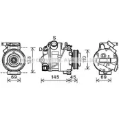 Компрессор кондиционера AVA QUALITY COOLING Bmw X5 (E70) 2 Внедорожник 4.8 xDrive 48 i 355 л.с. 2008 – 2013 BWAK444 W R2GX5S 4045385190669