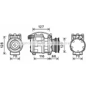 Компрессор кондиционера AVA QUALITY COOLING RVJ0R3F Bmw 3 (E36) 3 Седан 1.7 318 tds 90 л.с. 1995 – 1998 BWK230 WE SY3W5