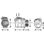 Компрессор кондиционера AVA QUALITY COOLING D8YUT5M 2019198 BWK318 OZO 6L