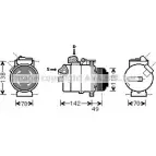 Компрессор кондиционера AVA QUALITY COOLING 4045385166282 BWK389 GC0V5 V Bmw X5 (E53) 1 Внедорожник 3.0 d 218 л.с. 2003 – 2006