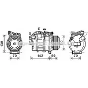 Компрессор кондиционера AVA QUALITY COOLING Bmw 5 (F10) 6 Седан 3.0 523 i 204 л.с. 2009 – 2011 BWK418 4045385178452 2T197G J