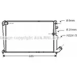 Радиатор охлаждения двигателя AVA QUALITY COOLING CN2065 4045385006793 C S009T Citroen Xantia 1 (X1, X2) Хэтчбек 2.1 Turbo D 12V 109 л.с. 1995 – 1999