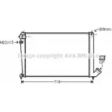 Радиатор охлаждения двигателя AVA QUALITY COOLING CN2105 G3WAN Peugeot 406 1 (8B) Седан 1.8 16V 110 л.с. 1995 – 2000 3YG1 L