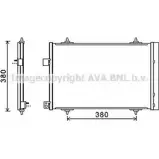 Радиатор кондиционера AVA QUALITY COOLING CN5274D 8ZAN 5 Citroen C5 3 (RD, PF3) Седан 2.2 HDi 170 л.с. 2008 – 2024 2UHN2