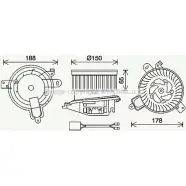 Моторчик вентилятора печки AVA QUALITY COOLING Peugeot Partner CN8509 EC W5Z 4045385191062