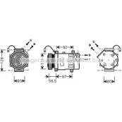 Компрессор кондиционера AVA QUALITY COOLING CNAK207 DAW9 80U 4045385192786 Peugeot 206 1 (2AC) Хэтчбек 2.0 S16 135 л.с. 1999 – 2000