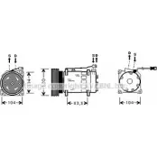 Компрессор кондиционера AVA QUALITY COOLING 4FR 1X8 CNK175 Renault Clio (BB, CB) 2 Хэтчбек 3.0 V6 Sport (CB1A) 226 л.с. 2000 – 2002 4045385055418