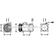 Компрессор кондиционера AVA QUALITY COOLING FG2 W4RT CNK180 2019728 DGQPK0L