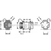 Компрессор кондиционера AVA QUALITY COOLING 2U 2EBA Peugeot 206 1 (2AC) Хэтчбек 2.0 S16 135 л.с. 1999 – 2000 L7OIK CNK207