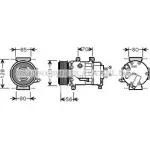 Компрессор кондиционера AVA QUALITY COOLING 4045385104222 CNK256 Peugeot 308 1 (T7, 4E, 4H) Универсал 2.0 HDi 150 л.с. 2011 – 2025 DNTL H