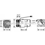 Компрессор кондиционера AVA QUALITY COOLING 6E 6WW BQ0OKL CNK257 Fiat Ulysse (220) 1 Минивэн 2.0 16V 136 л.с. 2000 – 2002