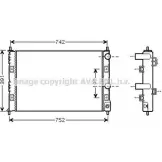 Радиатор охлаждения двигателя AVA QUALITY COOLING Chrysler Sebring 2 (JR) Кабриолет EY0KOD CR2076 015O K1