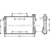 Радиатор охлаждения двигателя AVA QUALITY COOLING CR2081 415LS EXUSJG Y Chrysler Voyager 4 (RG, RS) Минивэн 2.4 147 л.с. 2000 – 2008